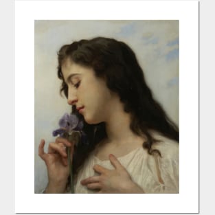 Woman with Iris by William-Adolphe Bouguereau Posters and Art